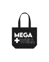 The Tote Bag - Black - Mega Well - Staked Logo - White