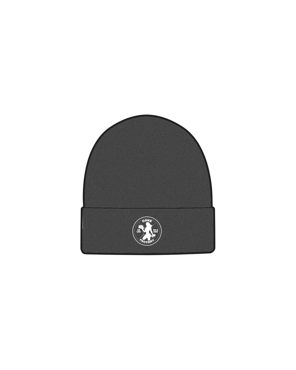 The Beanie - Charcoal - Cake Factory - White