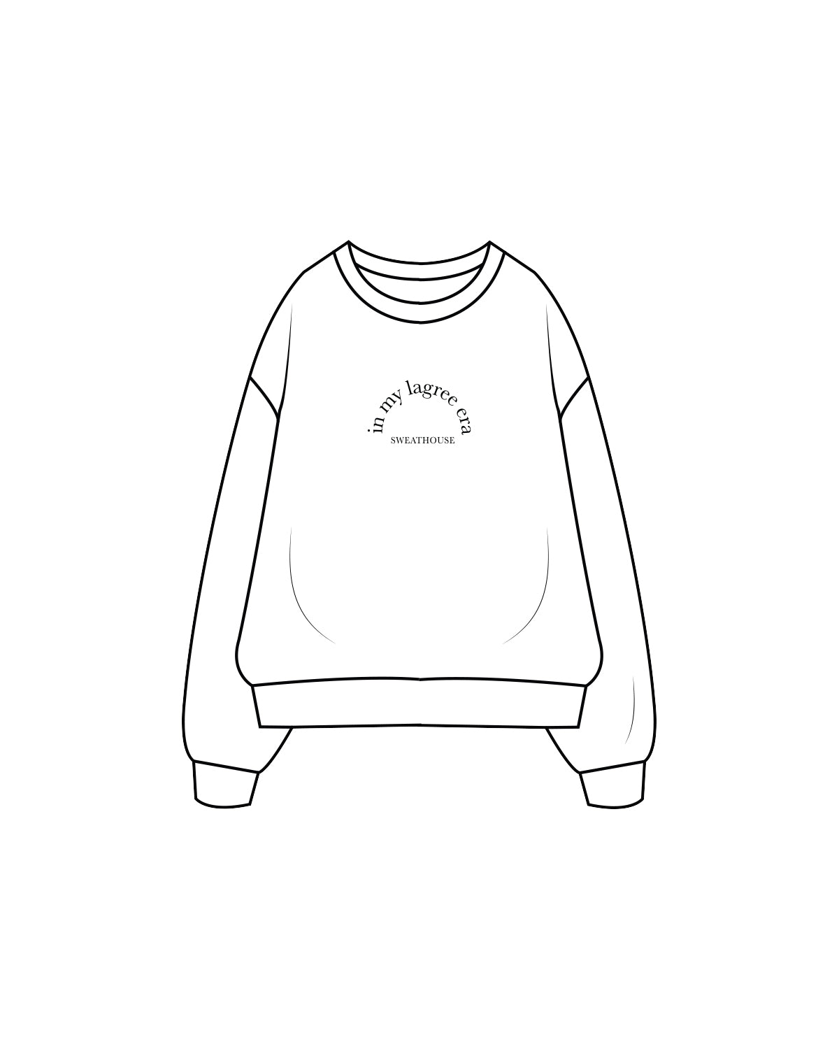 The Classic Crewneck - White - SweatHouse OC - Lagree Era - Black