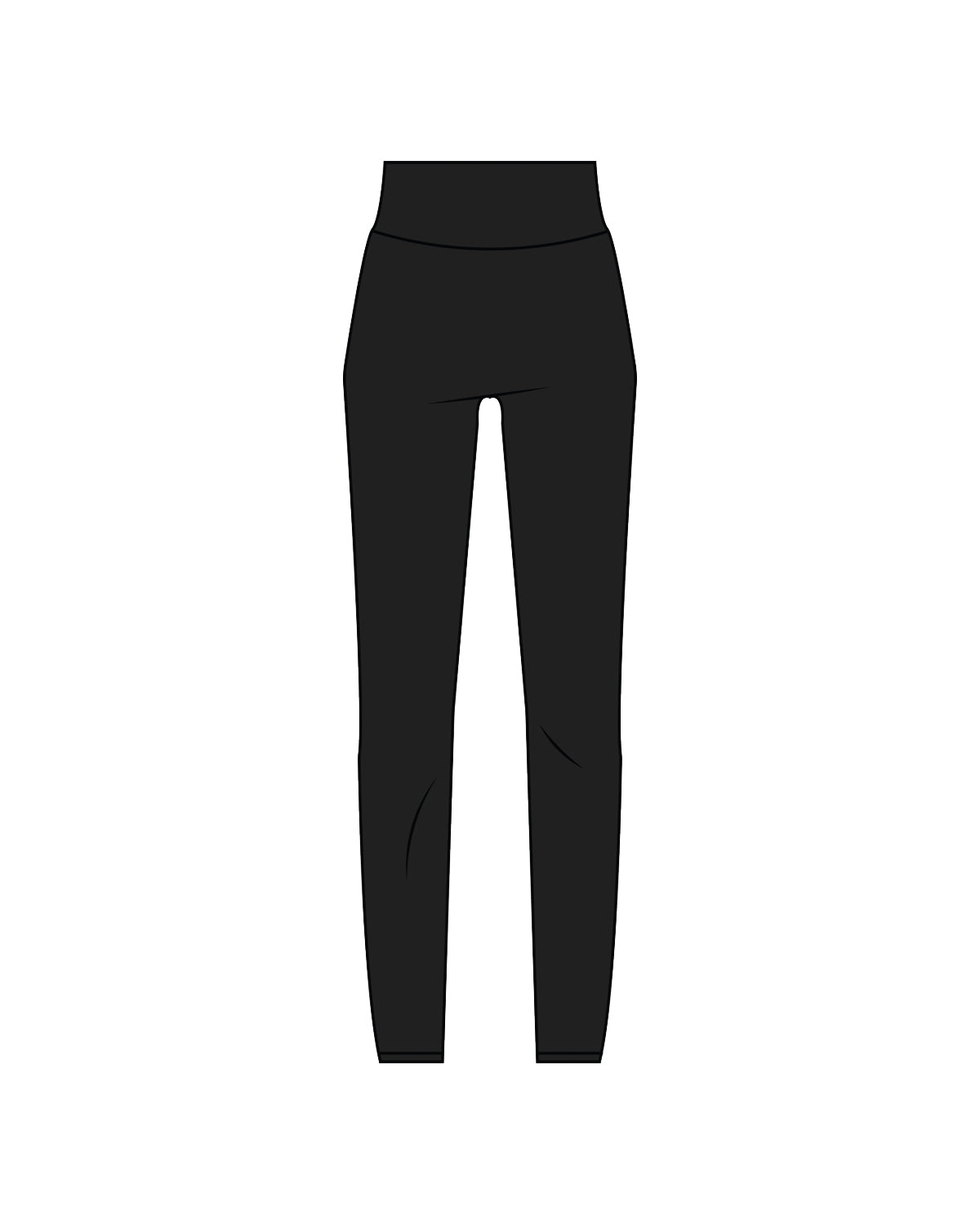 The Basic Legging - Black - Sirens - Left Leg & Back Waistband - Full Color