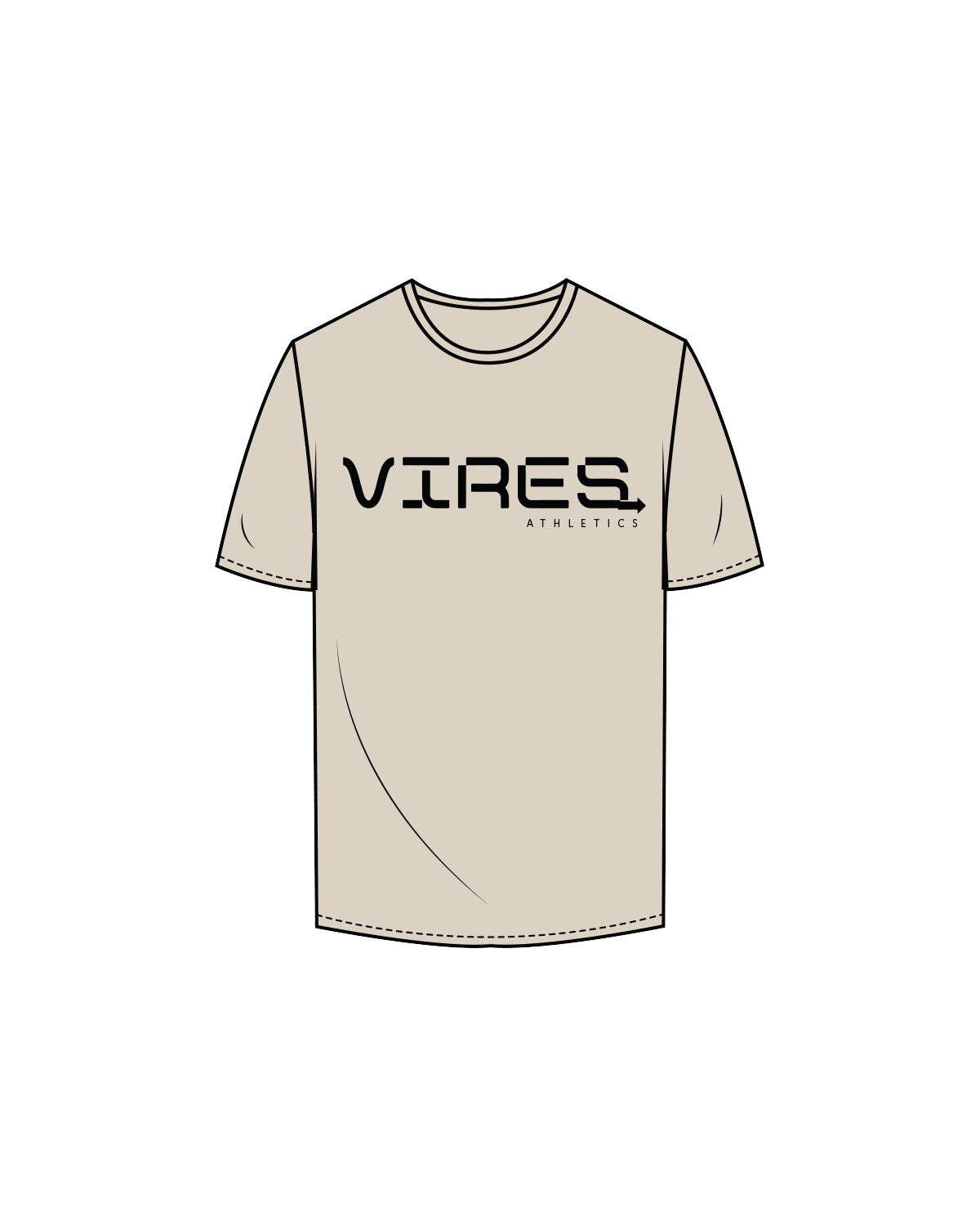 The Mens Tee - Bone - Vires - Center Chest Logo - Black