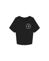 The Crop Tee - Black - DRVN Collective - Circle / Back - White