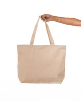 The Zipper Tote Bag - Natural - Sweathouse - Center Stacked - SH In Between - Black