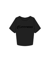 The Crop Tee - Black - 24 Hour Fitness - Center Chest Logo - Black / Black