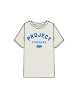 The Mens Heavyweight Tee - Washed Bone - Project Strength - Blue