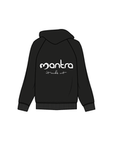 The Womens Zip Hoodie - Black - Mantra Fitness - Left Chest / Back - White