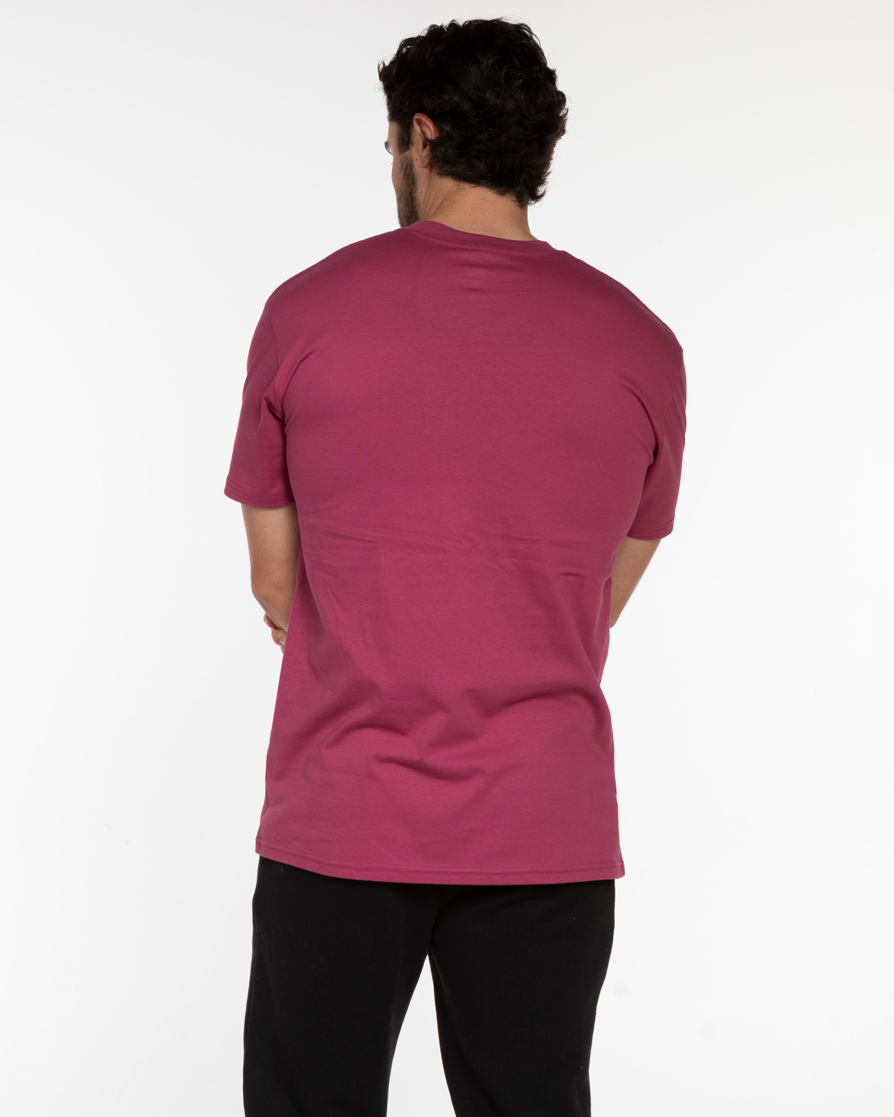 The Mens Tee - Berry - Being Fit - Left Chest - White