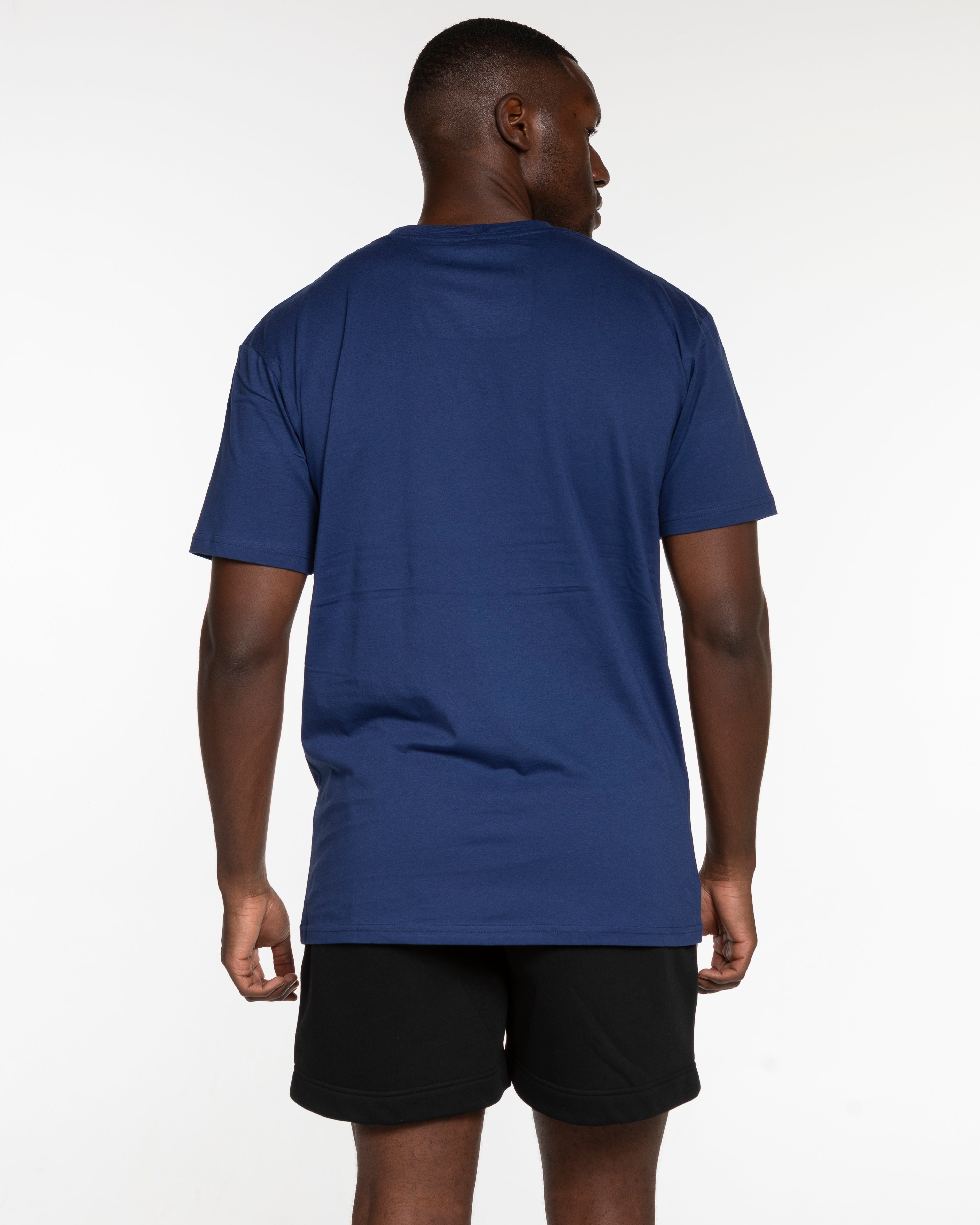 The Mens Tee - Cobalt - Being Fit - Left Chest - White