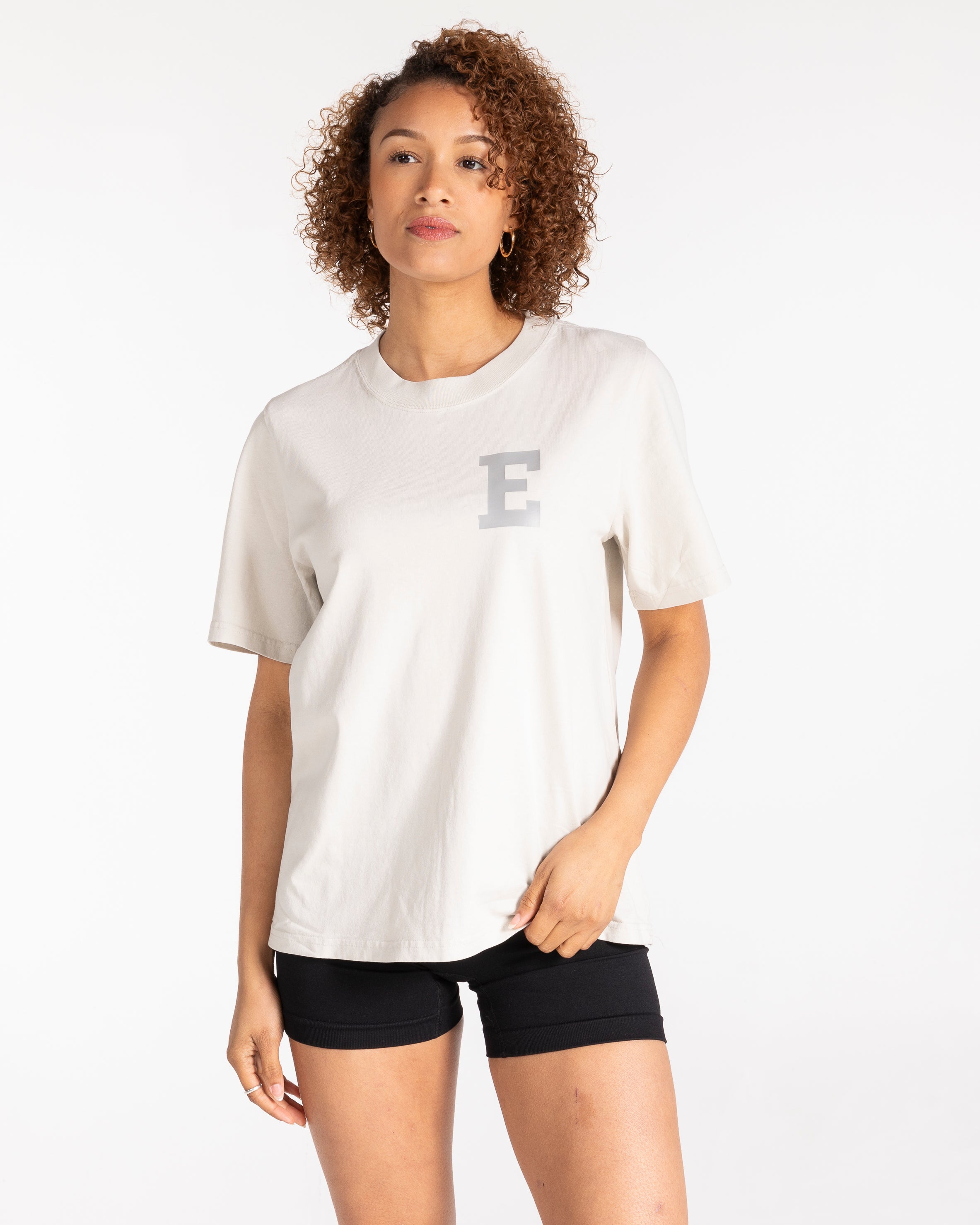 The Varsity Womens Oversized Tee - Washed Bone