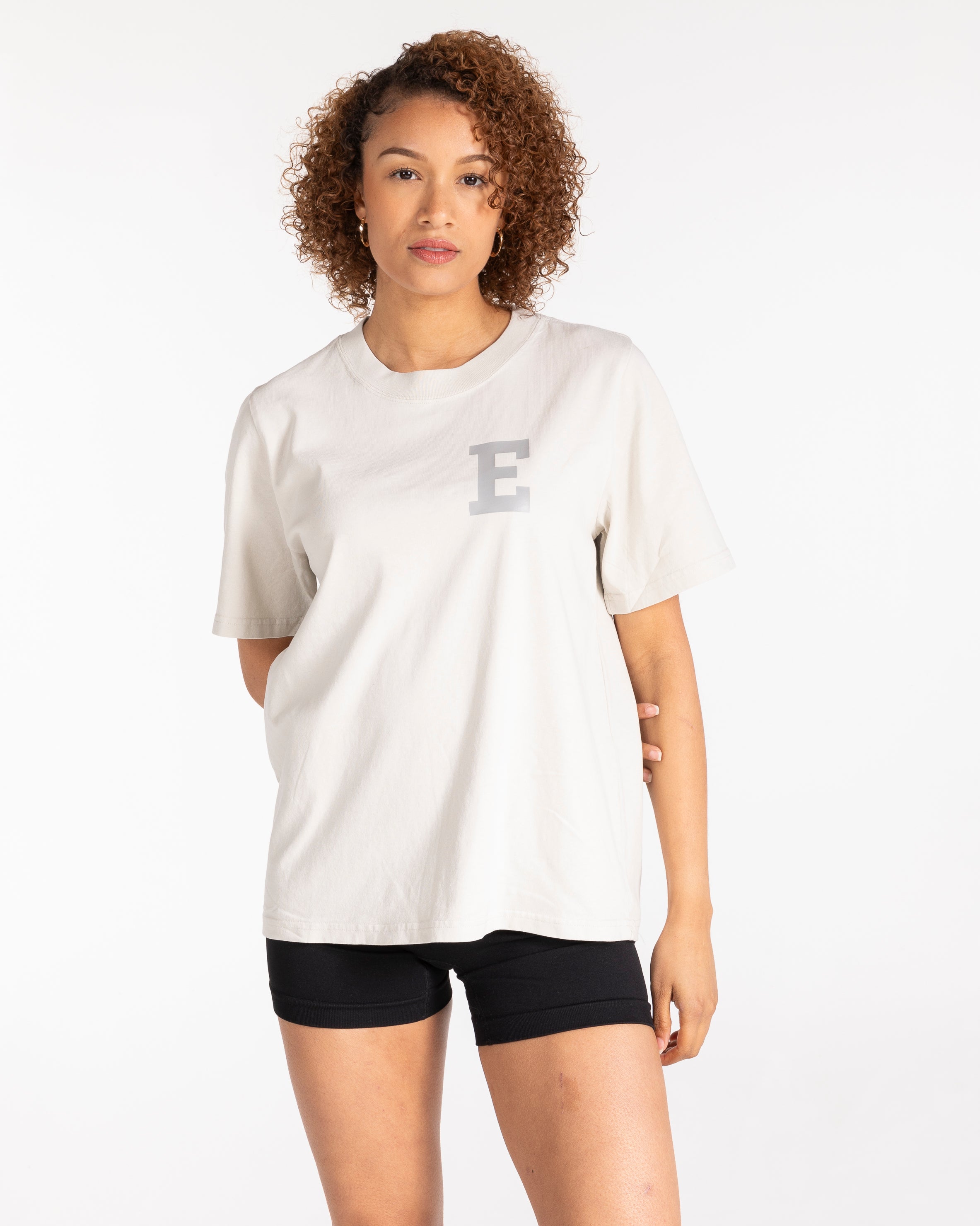 The Varsity Womens Oversized Tee - Washed Bone