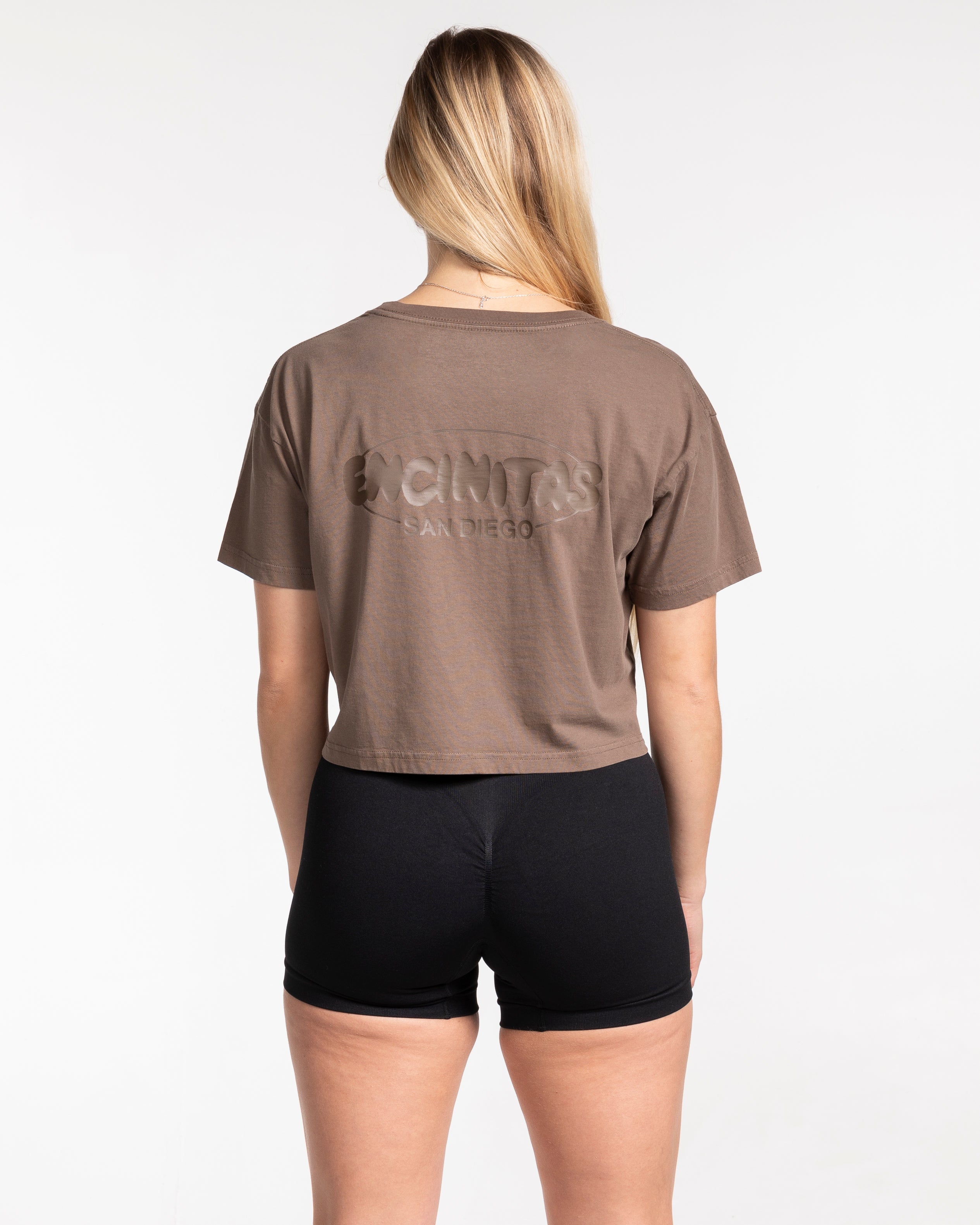 The Encinitas Crop Tee - Brown / Brown