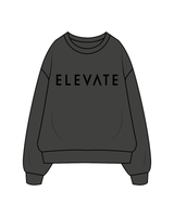 The Classic Crewneck - Charcoal - Elevate - Chest / Neckline - Black