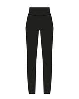 The Basic Legging - Black - HiLo - Back Waist Center - White