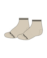 The 1/2 Crew Grip Sock - Tan - Pilates Plus PB -Black Logos & Grip