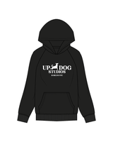 The Classic Hoodie - Black - UpDog Yoga - Full Logo Center Chest - Full Color