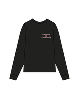 The Womens Long Sleeve - Black - PFC - Left Chest - Pink