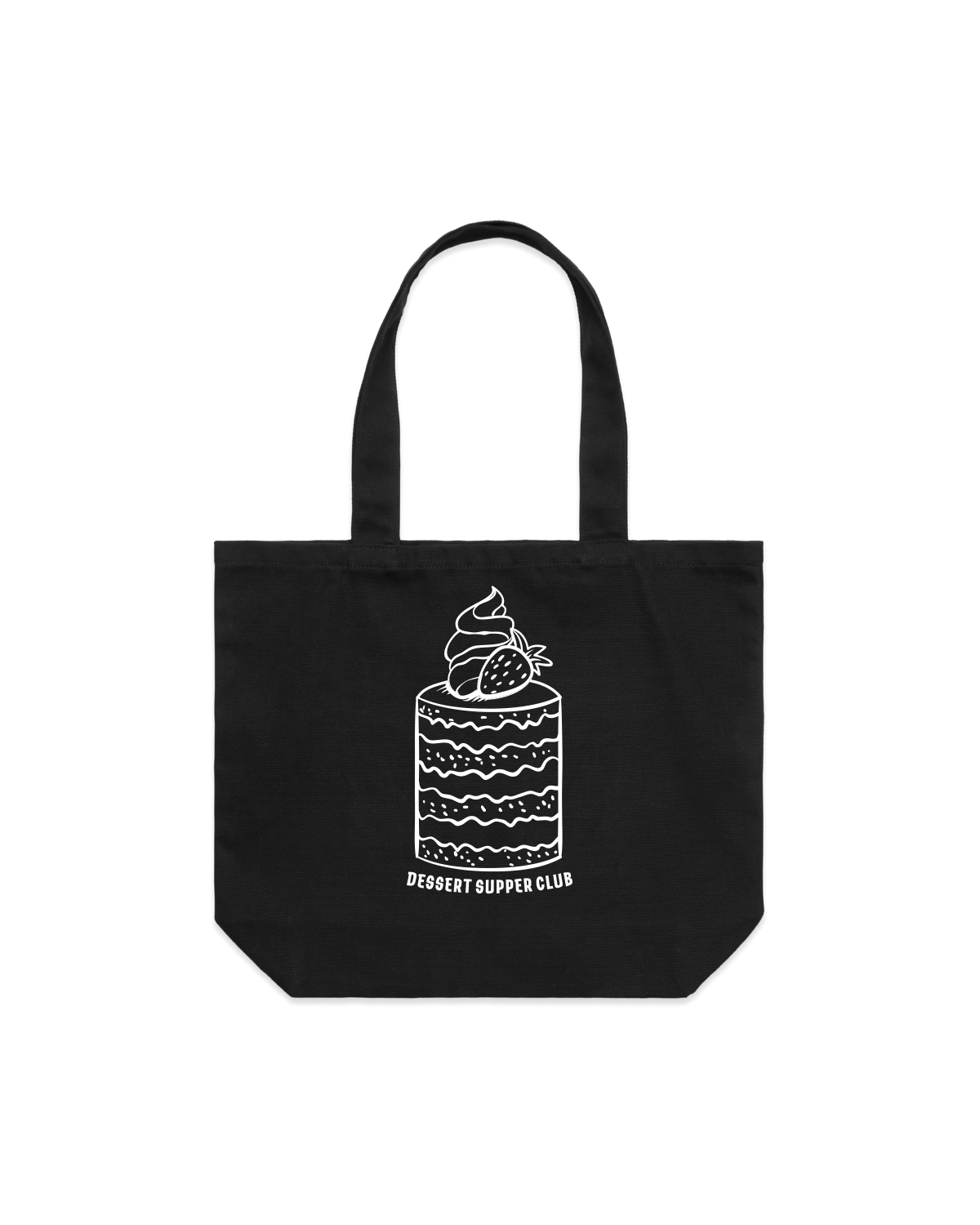 The Tote Bag - Black - Dessert Supper Club - White