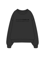 The Womens Crewneck - Washed Black - Higher Terrain Pilates - Sample - Black