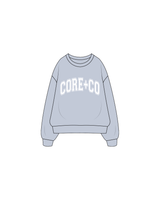 The Womens Crewneck - Powder - Core & Co - Collegiate - White