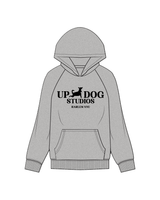 The Classic Hoodie - Heather - UpDog Yoga - Full Logo Center Chest - Full Color