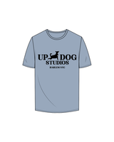 The Mens Tee - Powder - UpDog Yoga - Full Chest Logo - Full Color