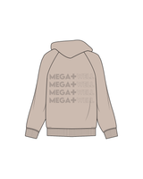 The Womens Hoodie - Bone - Mega + Well - Front / Back - Bone