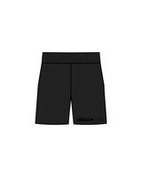 The Womens Sweat Shorts - Black - Mega + Well - Left Leg - Black