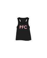 The Crop Tank - Black - Positively Fit Community - PCF Logo - Front - Pink