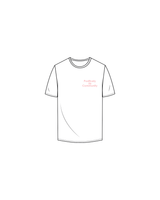 The Mens Tee - White - Positively Fit Community - Full Logo Left Chest - Pink