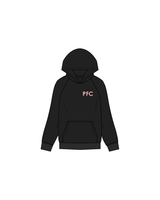 The Womens Hoodie - Black - Positively Fit Community - Circle Logo - Left Chest & Back - Pink