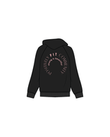 The Womens Hoodie - Black - Positively Fit Community - Circle Logo - Left Chest & Back - Pink