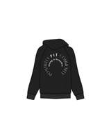 The Womens Hoodie - Black - Positively Fit Community - Circle Logo Left Chest & Back - White