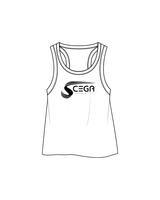 The Crop Tank - White - Scega - Main Logo Center Chest - Black