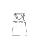 The Crop Tank - White - Elevate - Outline - Black