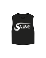 The Crop Muscle Tank - Black - Scega - Main Logo Center Chest - White