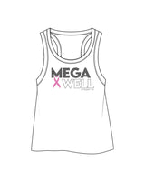 The Crop Tank - White - Mega Well - Center Chest Stacked - Full Color