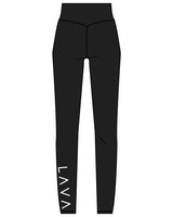 The Basic Legging - Black - Lava - Back Right Leg -  White