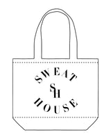 The Zipper Tote Bag - White - Sweathouse - Center Stacked - SH In Between - Black