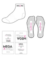 The 1/2 Crew Sock - White - Mega Well - Breast Cancer '24