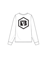 The Mens Long Sleeve - White - Bigger Picture Fitness - Front / Back - Black