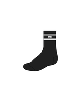 The Crew Sock - Black - F45 - White Bands & Logo