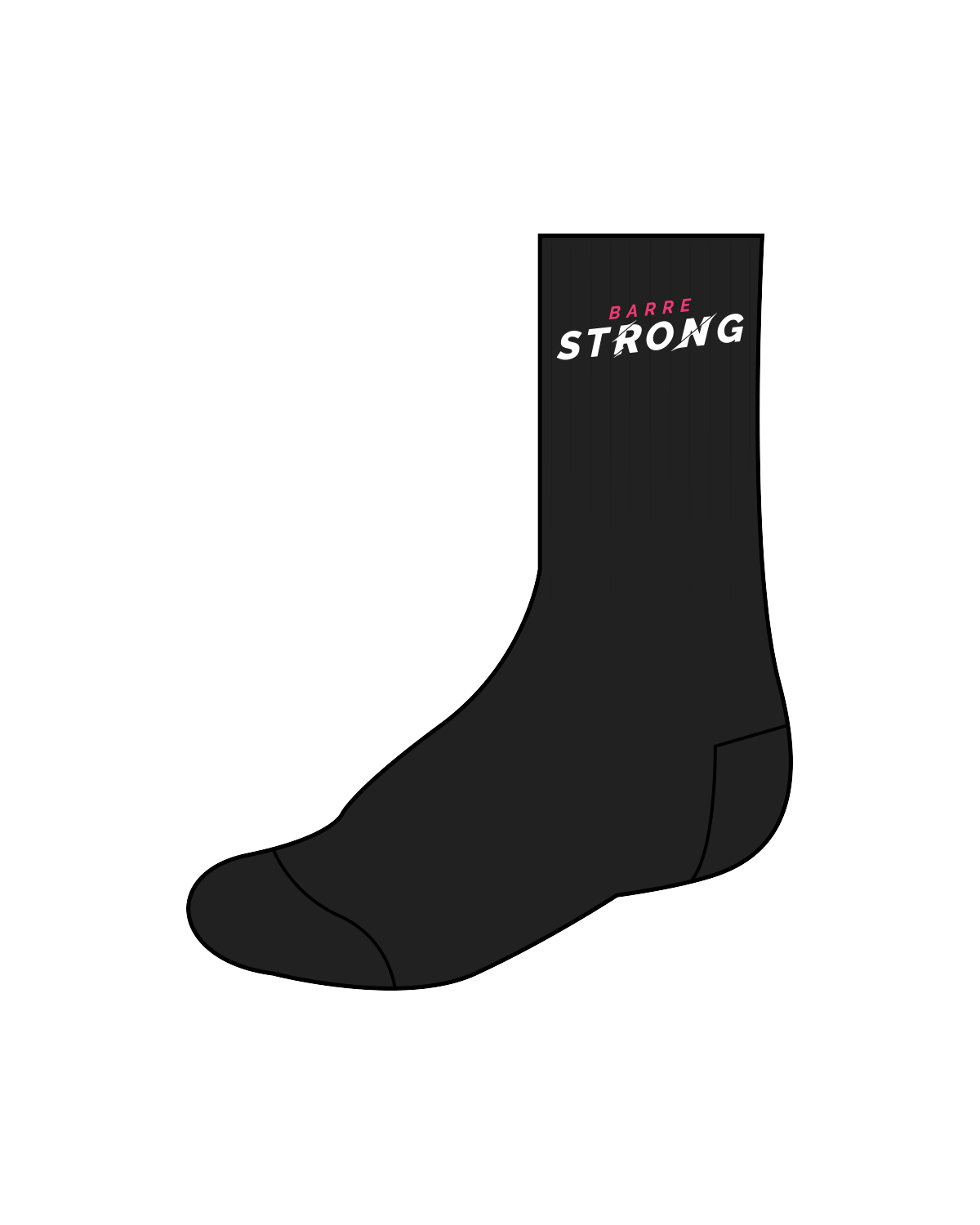 The Crew Grip Socks - Black - Pure Barre Denville - Full Color