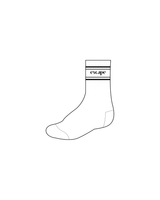 The Crew Grip Sock - White - Escape Pilates - Black