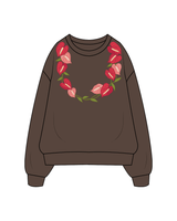 The Classic Crewneck - Walnut - Na Wahine Lole - Lei - Full Color