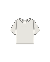 Lagree Versa Fit Heavyweight Crop Tee - Center / Full Back Wavy - Faded Off White