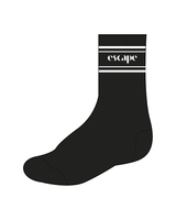 The Crew Grip Sock - Black - Escape Pilates - White