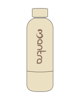 The Water Bottle - Cream - Mantra Fitness - Brown