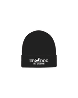 The Beanie - Black - Updog Yoga - Main Logo - Full Color