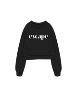 The Oversized Crop - Black - Escape Pilates - Center - White