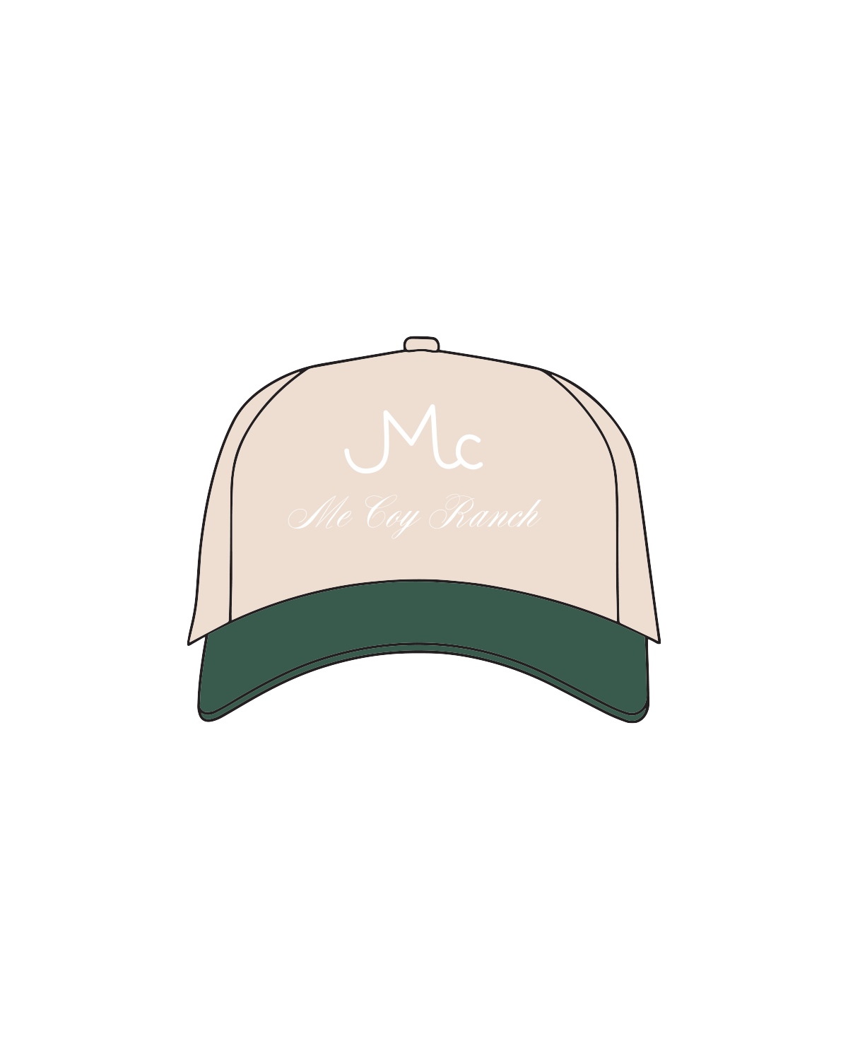 The Trucker Hat - Tan/Green - Johna Germany - White Logo